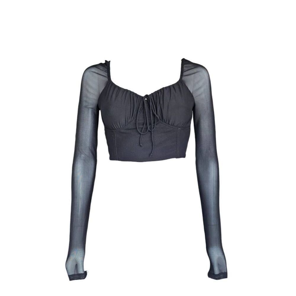 goth mesh bustier crop top
